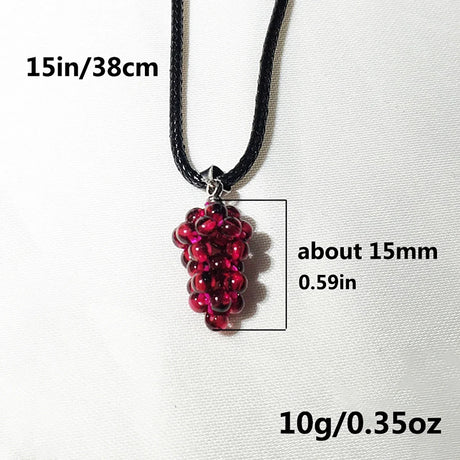 Garnet grape cluster pendant necklace with gemstone pendant design for elegant outfits, special occasions, and daily fashion use.