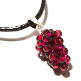 Garnet pendant necklace with grape design for decorative wear, gift occasions, and everyday jewelry styling.