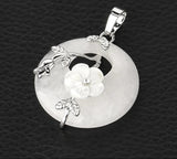 Gemstone flower donut pendant charm for jewelry making, spiritual accessory wear, and everyday fashion use.