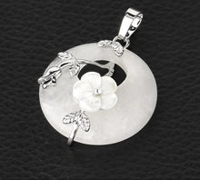 Gemstone flower donut pendant charm for jewelry making, spiritual accessory wear, and everyday fashion use.