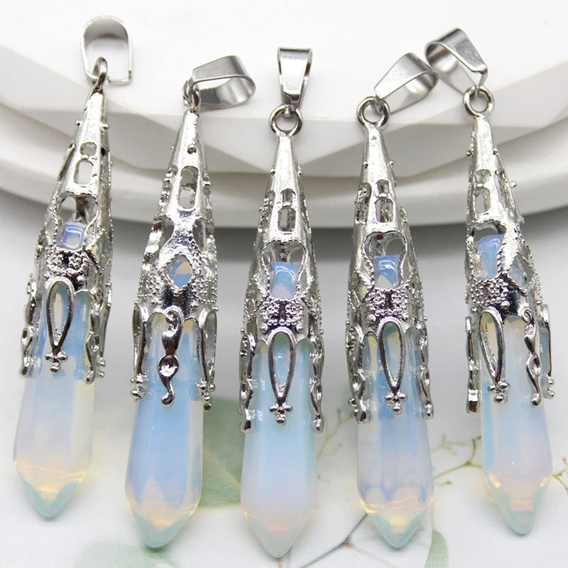 Gemstone healing pendulums for energy work, chakra cleansing, and holistic spiritual sessions.