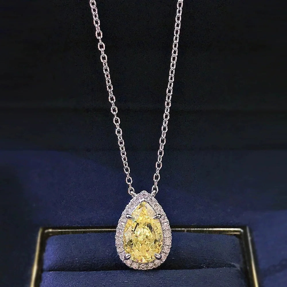 Pink & Yellow Zircon gemstone teardrop pendant for chic jewelry layering, occasion wear, and gift-ready styling.