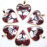 Gemstone Tree of Life necklace charms 6 pieces for jewelry crafting, crystal-themed accessories, and boho style use.