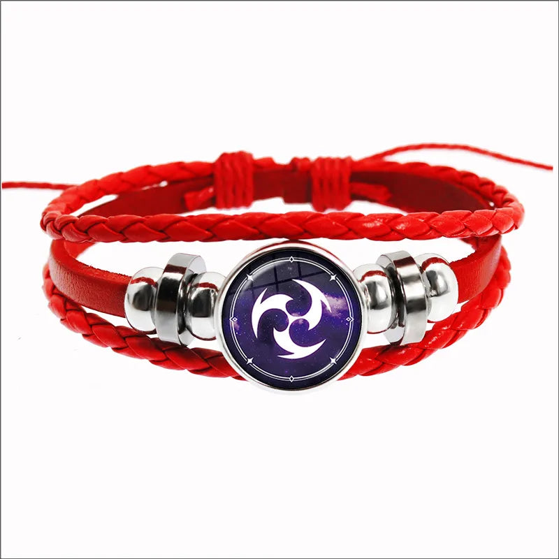 Genshin Impact bracelet with Vision charm for cosplay coordination, anime accessory wear, and collector gifting.