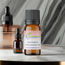 Ginger Essential Oil aromatherapy bottle for warming massage blends, calming diffusing, and digestive comfort routines.