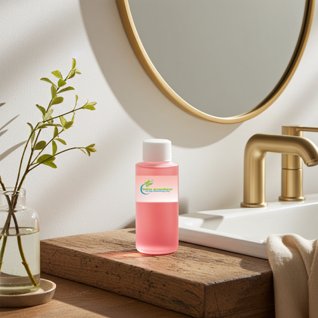 Ginger fragrance oil bottle for candle making, soap making, and home fragrance use.