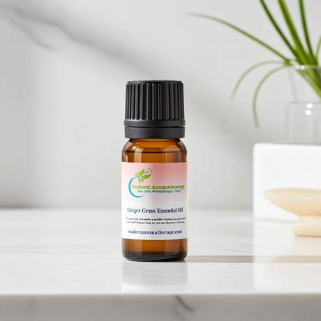 Ginger Grass Essential Oil bottle for aromatherapy, diffuser use, and natural home fragrance.