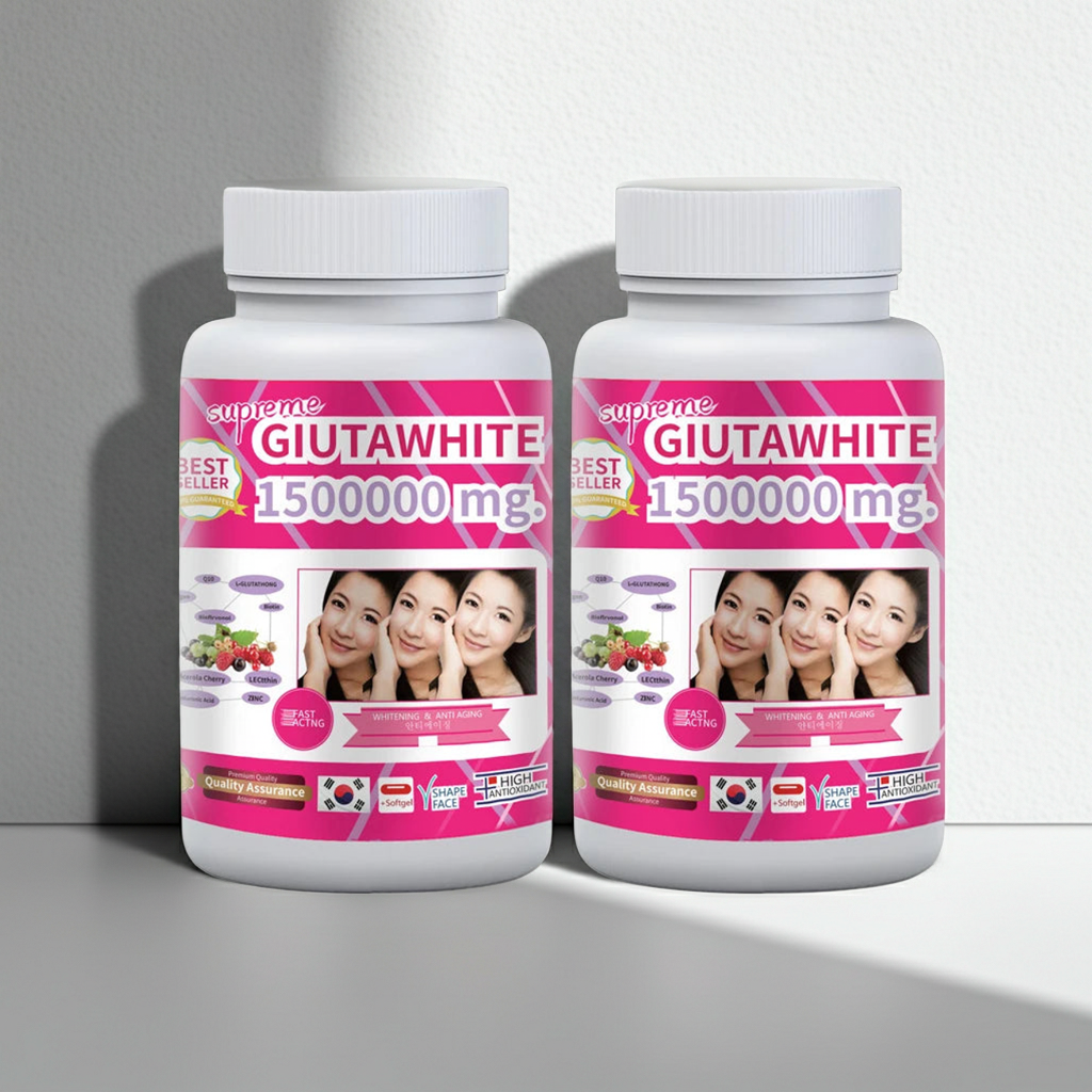 Gluta White L-Glutathione softgels bottle supplement with 30 count for daily nutritional support and antioxidant use.