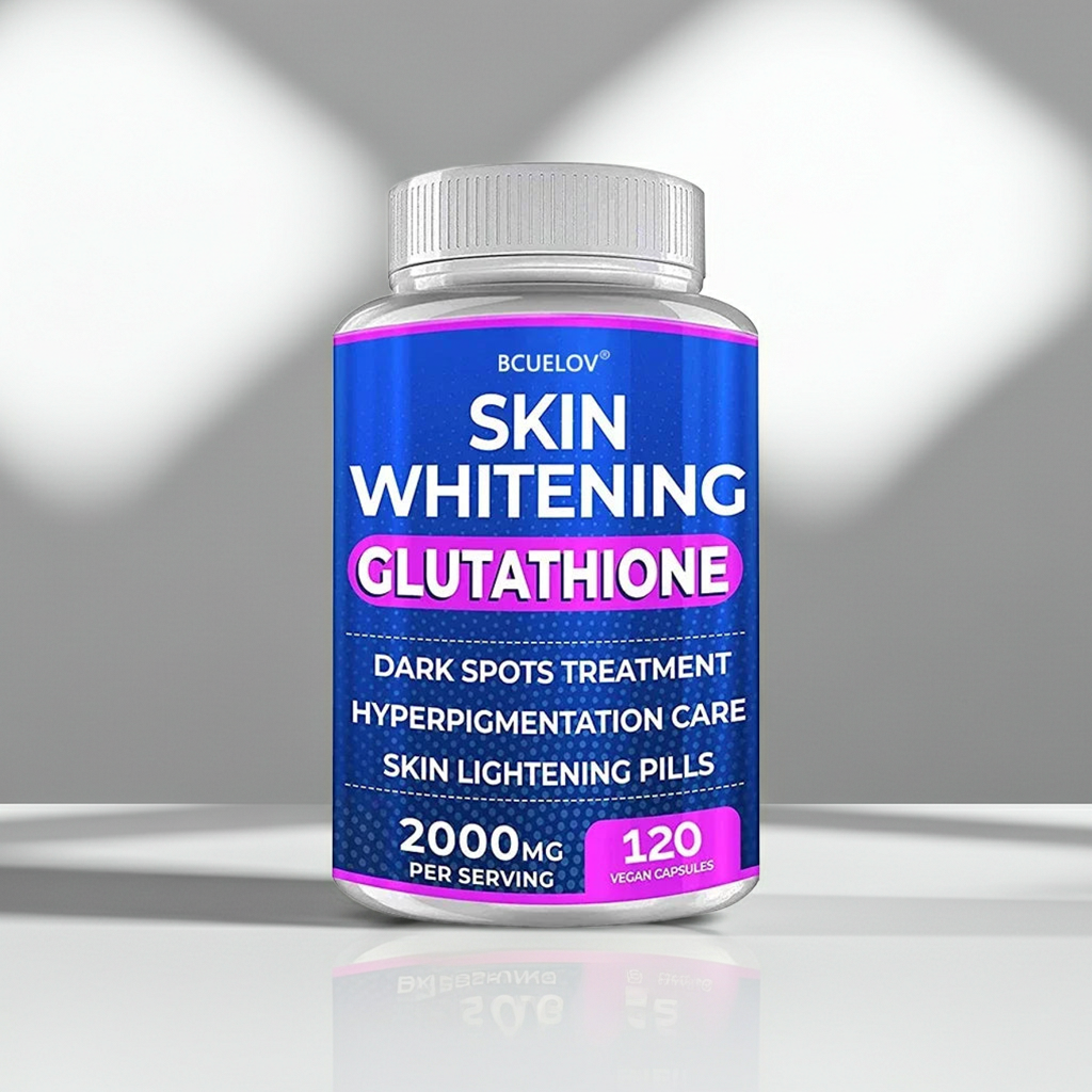 Glutathione 2000mg Skin Nutrition capsules bottle for skin brightening support and daily nutrition.