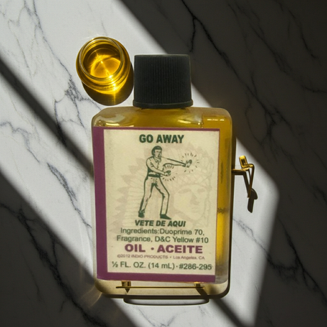 Go Away Wish Oil bottle for candle dressing, ritual use, and sending away unwanted energy.