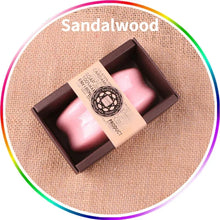 130g Handmade Goat Milk Essential Oil Soap sandalwood scent bars for calming and moisturizing skin.