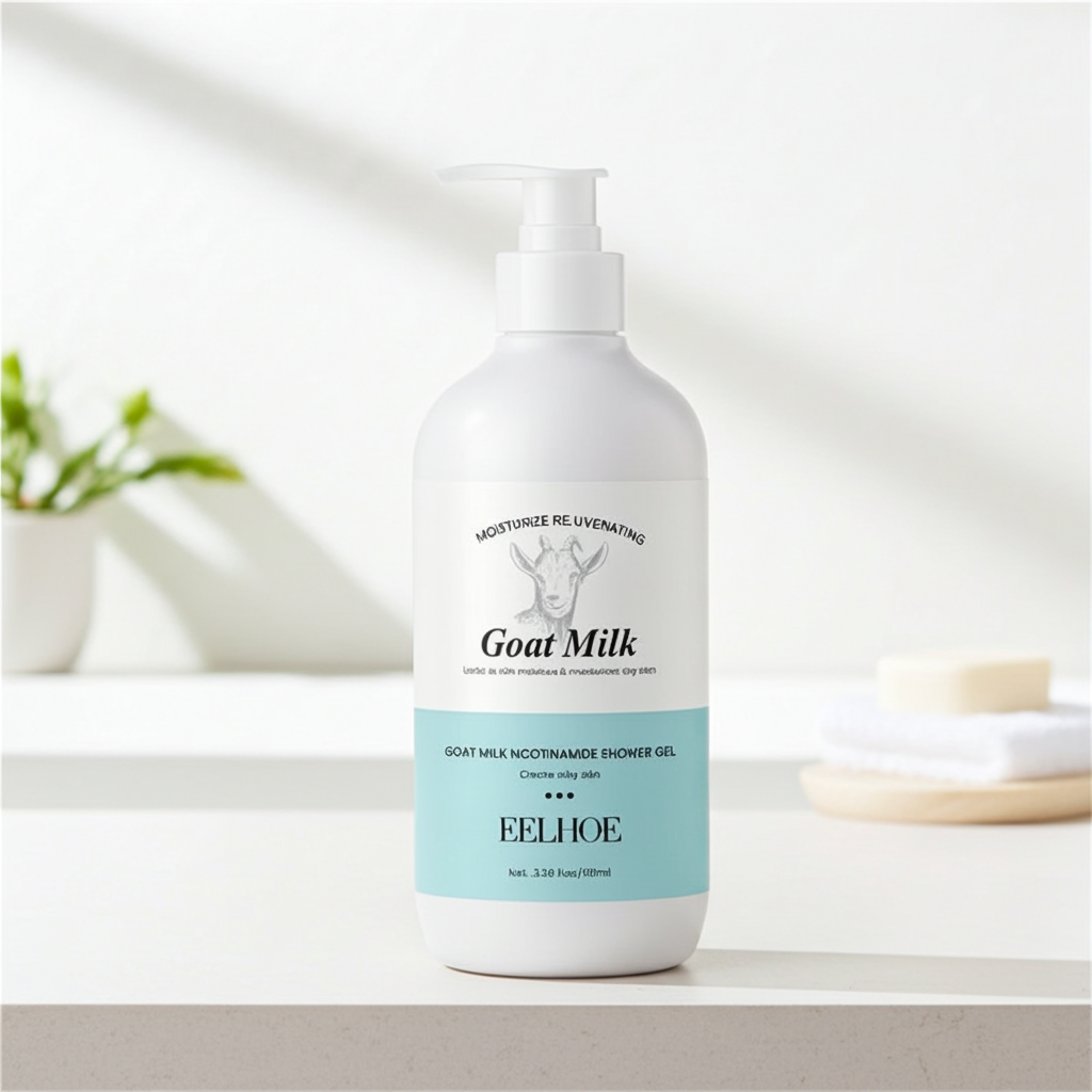 Goat Milk Niacinamide Shower Gel bottle for daily cleansing, skin-softening care, and refreshing shower use.