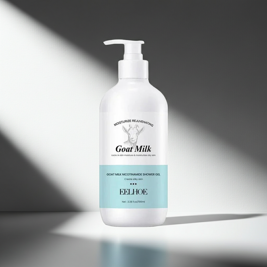 Goat Milk Niacinamide Shower Gel bottle for cleansing, hydrating the skin, and daily body care use.