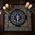 Goddess Moon Phase and Wicca Calendar altar cloth 24 by 24 inches