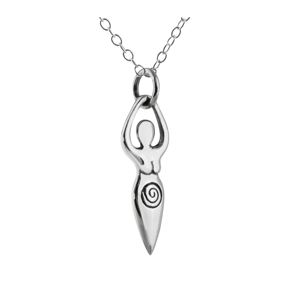 Goddess necklace with silver-plated Mother Earth Goddess pendant