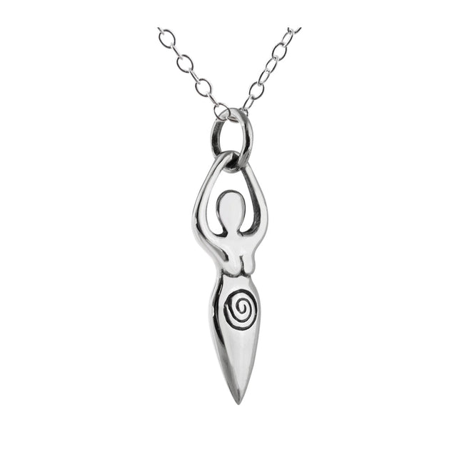 Goddess necklace with silver-plated Mother Earth Goddess pendant