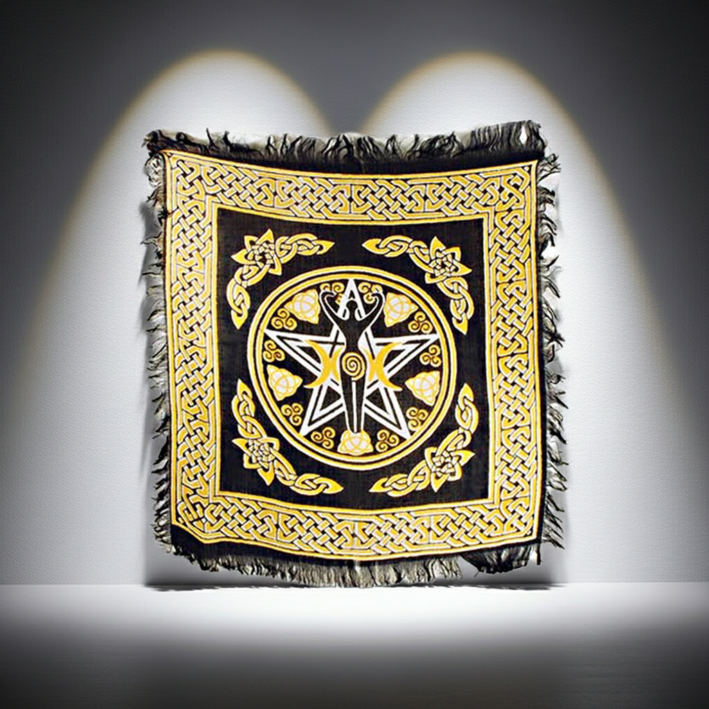 Goddess Pentacle altar cloth cloth cover for altar decoration, spellwork, and spiritual worship use.