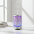 Goddess white metal ultrasonic diffuser for aromatherapy, home fragrance, and relaxation.