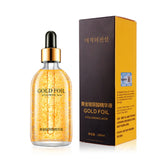 24k Gold face serum bottle for anti aging treatment, skin brightening, and daily moisturizing skincare routine.