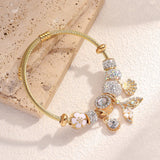 Gold mermaid beaded cuff bracelet for women for coastal-inspired outfits, dressy occasions, and statement jewelry styling.