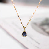 Gold-plated boho necklace with crystal drop pendant for bohemian outfits, gift giving, and everyday jewelry use.