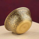 Mini Gold Tibetan Brass Meditation Bowl for yoga sessions, calming rituals, and spiritual meditation.