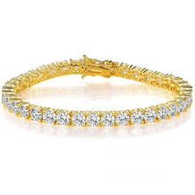 Gold zircon tennis bracelet fashion jewelry piece for evening outfits, celebrations, and chic daily accessorizing.