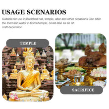 Golden copper offering bowl for temple placement, spiritual offerings, and daily worship practice.