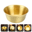 Golden Tibetan copper offering bowl for altar offerings, prayer rituals, and ceremonial use.