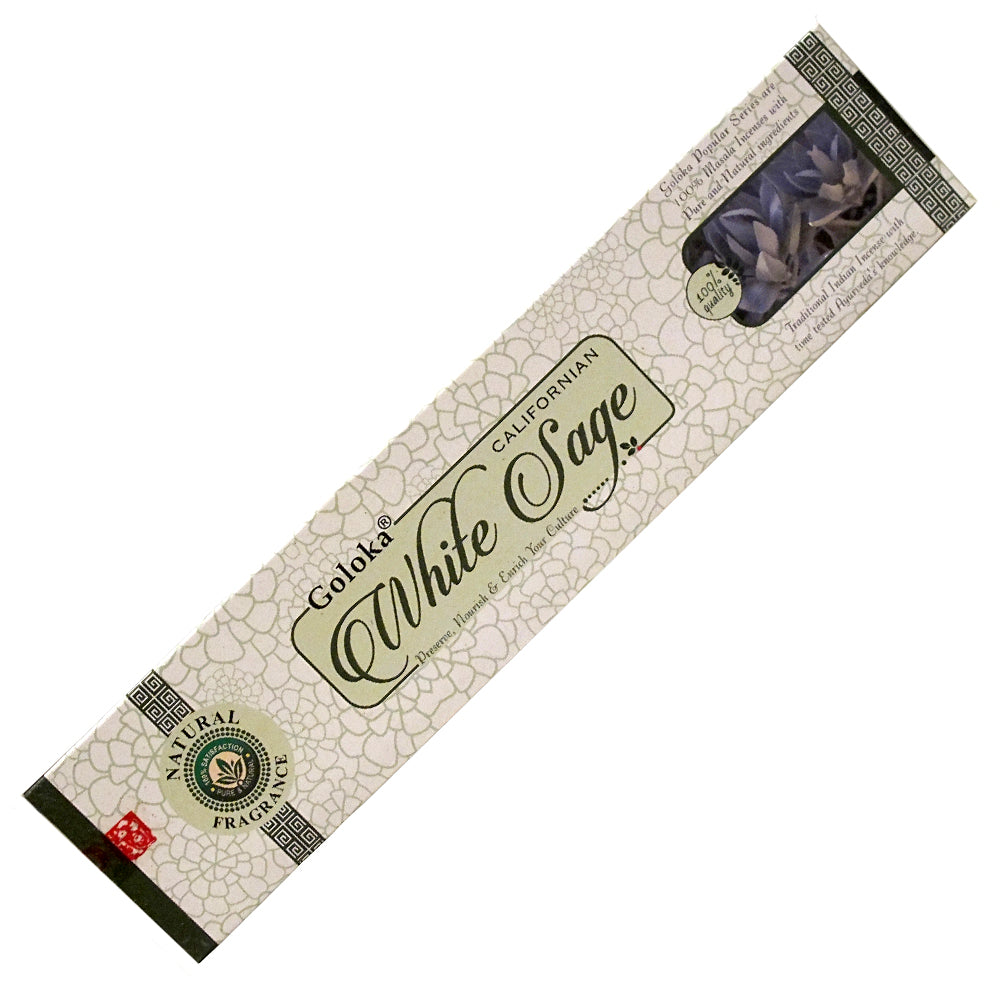 Goloka White Sage Incense Sticks, pack of 12-14