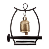 Metal Gong Temple Bell with wooden mallet, handmade in India