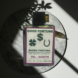 Good Fortune Wish Oil anointing oil bottle for blessing candles, charms, and good luck practice.