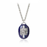 Gothic Elena Gilbert Blue Stone choker necklace for dark romantic fashion, cosplay use, and statement accessory looks.
