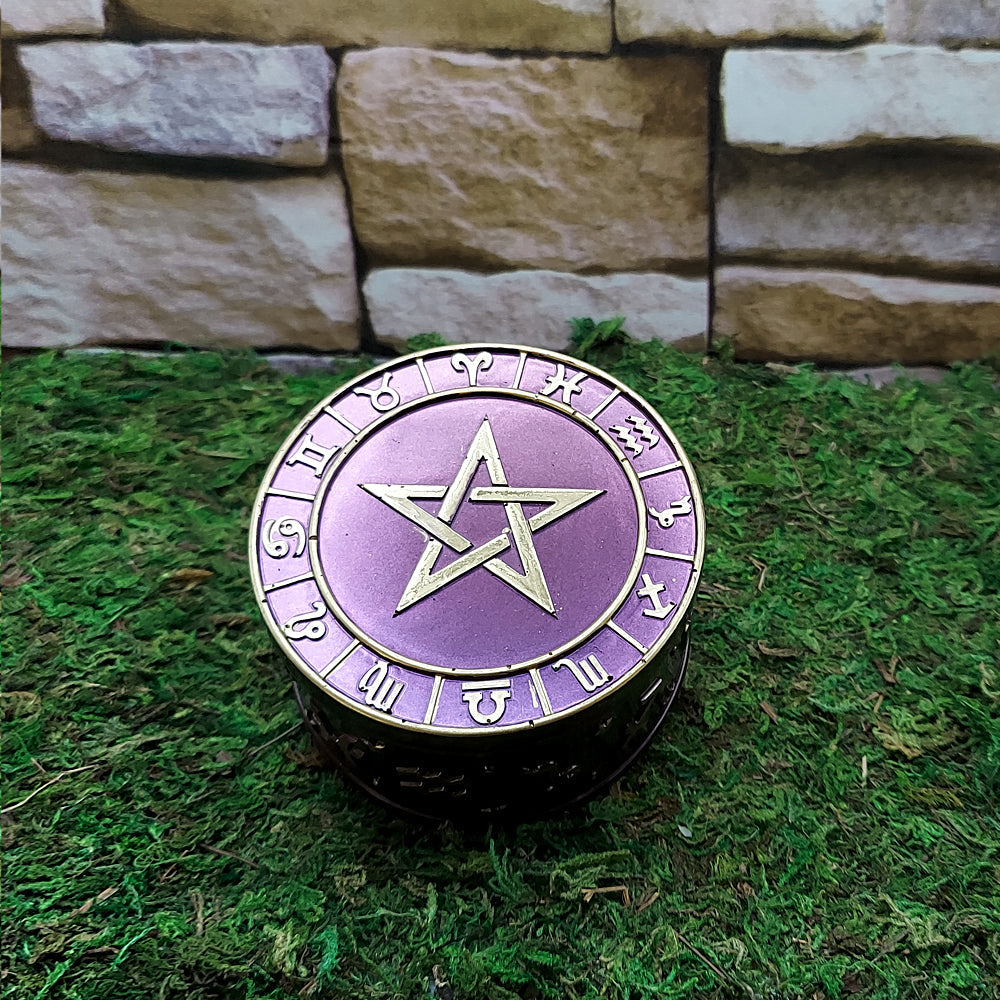 Gothic pentacle trinket box for storing jewelry, talismans, and occult-inspired keepsakes.