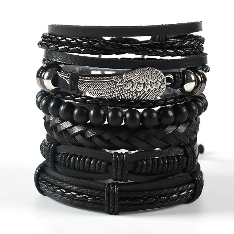Gothic punk leather cuff skull and star bracelet for bold fashion styling, festival wear, and alternative wardrobe looks.