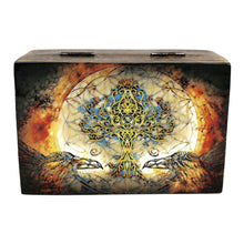 Gothic Tree of Life with Crows wood box in 4" x 6" size for storing jewelry, altar items, and meaningful keepsakes.