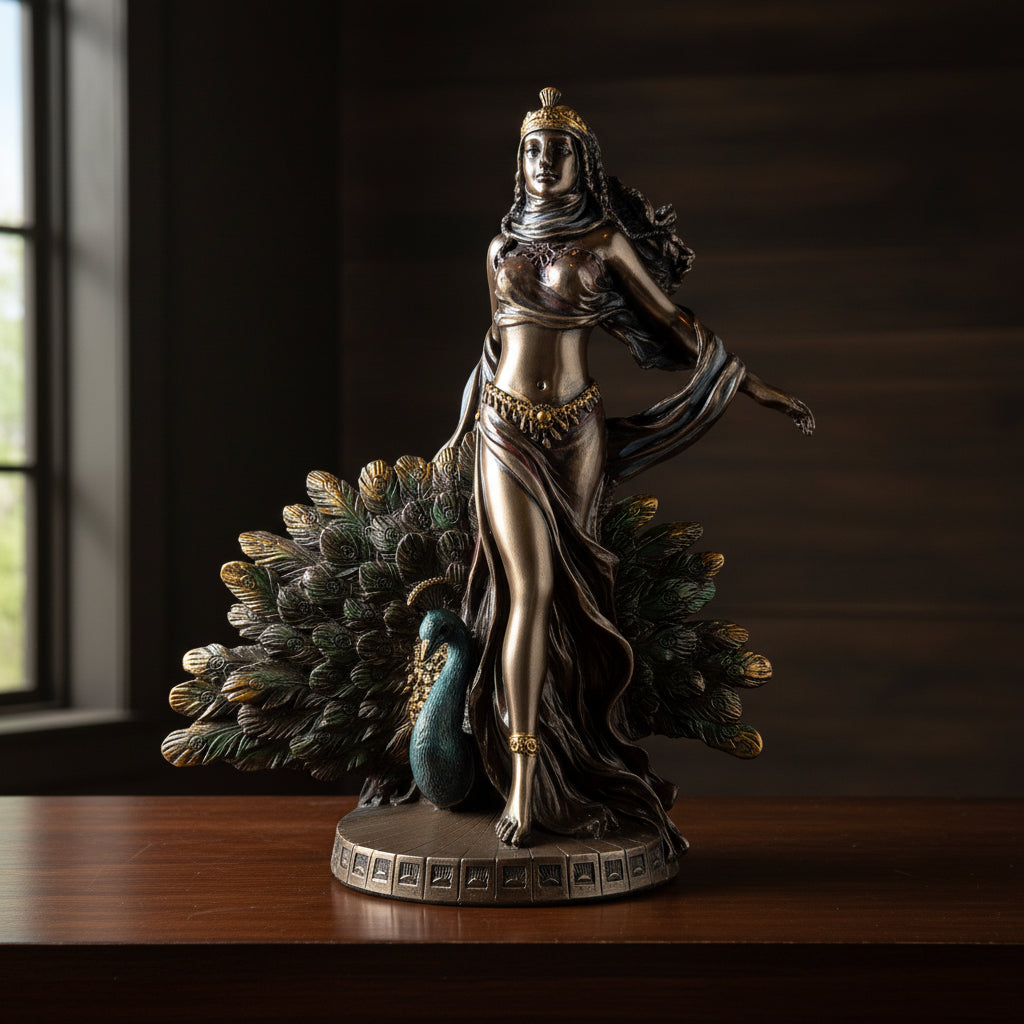 Greek Goddess Hera Bronzed Statue, front view