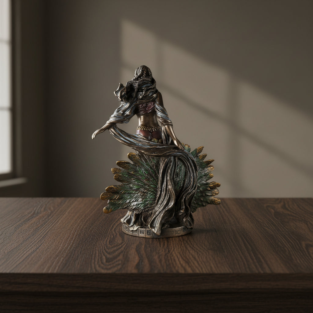 Greek Goddess Hera Bronzed Statue, side view