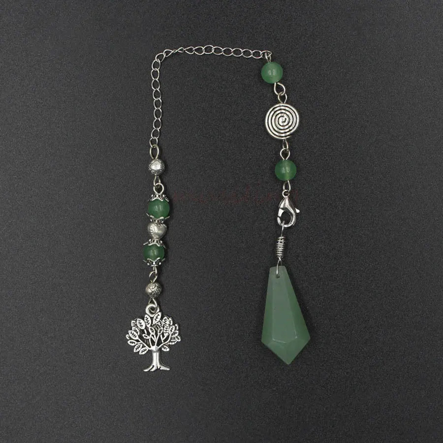 Green Aventurine Tree of Life Pendulum for dowsing, divination, and energy work.
