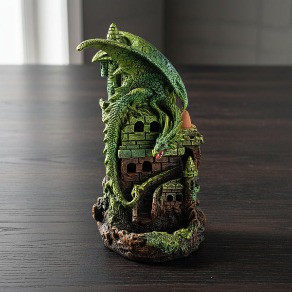 Green Dragon Backflow Incense Burner with LED backlight