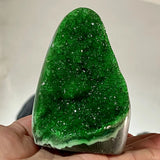 Green Crystal Geode Wand polished crystal wand for decorative gifting, collection display, and accent decor.