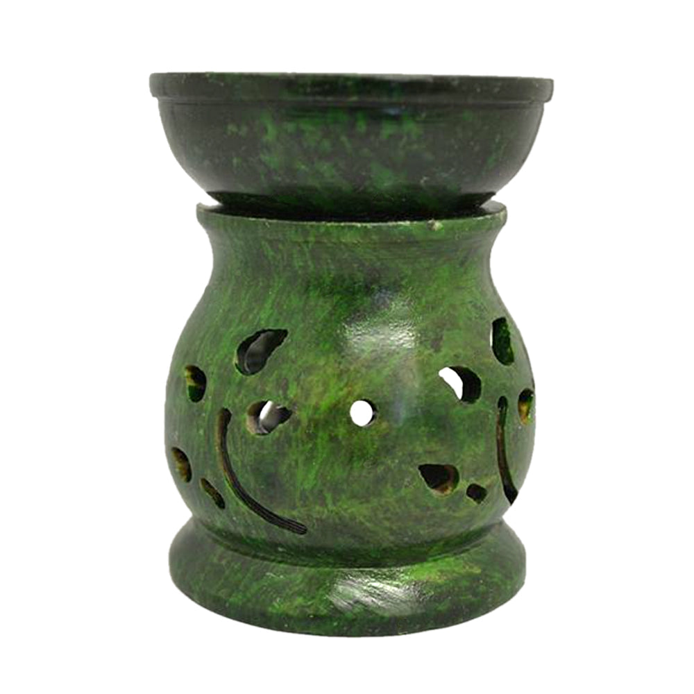 Green Soapstone Aroma Lamp, 3 inches tall