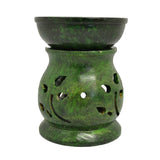 Green Soapstone Aroma Lamp, 3 inches tall