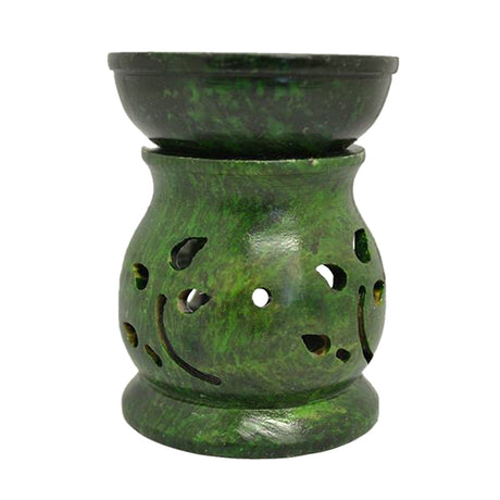 Green Soapstone Aroma Lamp, 3 inches tall