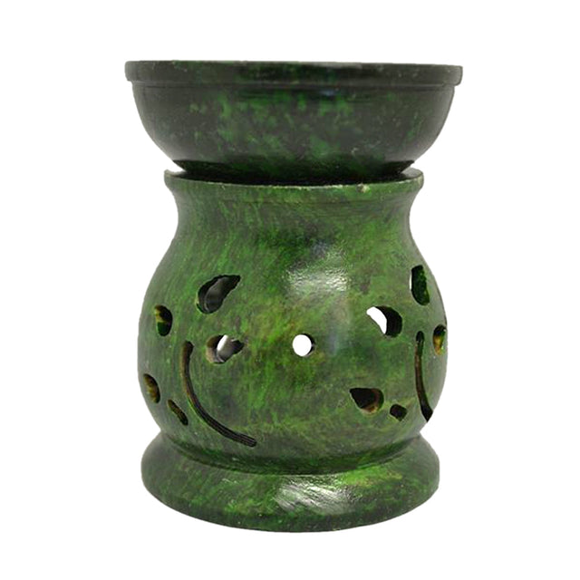 Green Soapstone Aroma Lamp, 3 inches tall