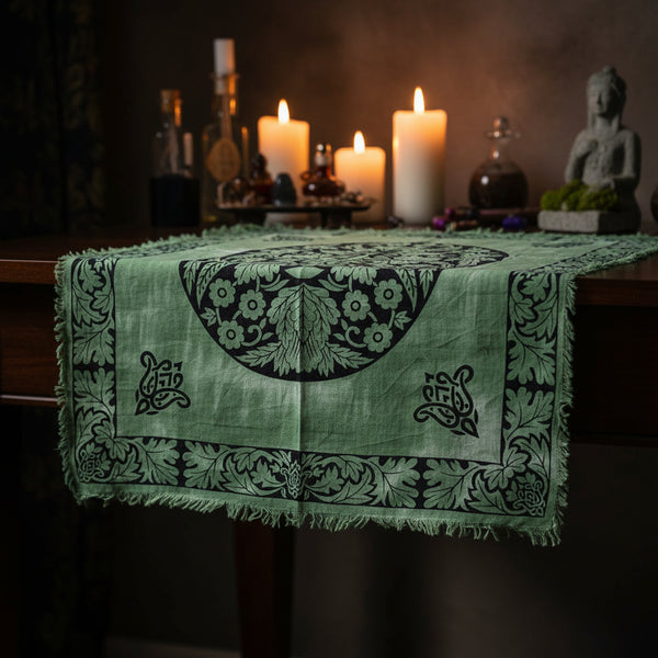 Greenman Altar Cloth, 18 by 18 inches