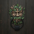 Greenman Door Knocker, cold-cast resin with iron ring