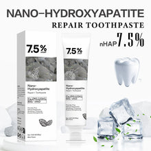 GROEI Nano Hydroxyapatite Toothpaste 120g tube packaging with product details and fluoride-free formula.