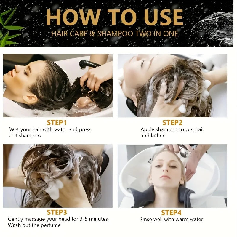 GSWP 3-in-1 hair shampoo with biotin, rosemary, and onion for cleansing buildup, controlling scalp oil, and improving hair bounce.