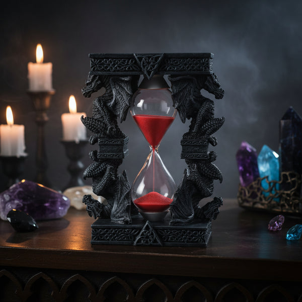 Guardian Dragon Hourglass in cold cast resin